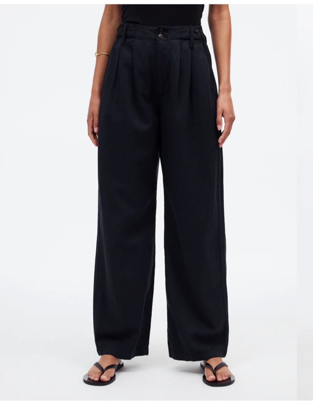 NWT Madewell The Harlow Wide-Leg Pant True Black Sz 00 Office Work Capsule